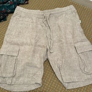 Onia men linen cargo shirts beige